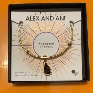 ALEX AND ANI AMETHYST CRYSTAL CHARM BRACELET
